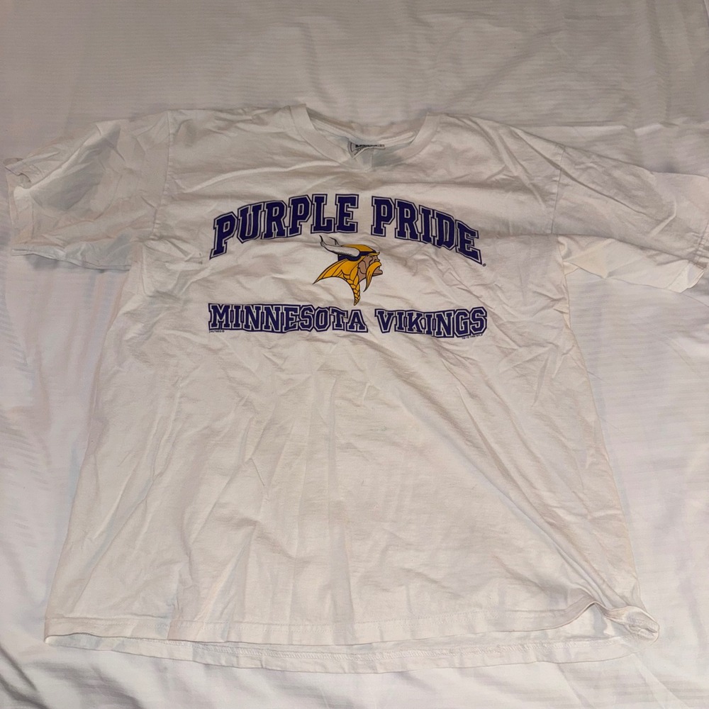 Lee Sport T-Shirt Mens XL White Good 1998 Minnesota Vikings Purple Pride NFL Vtg